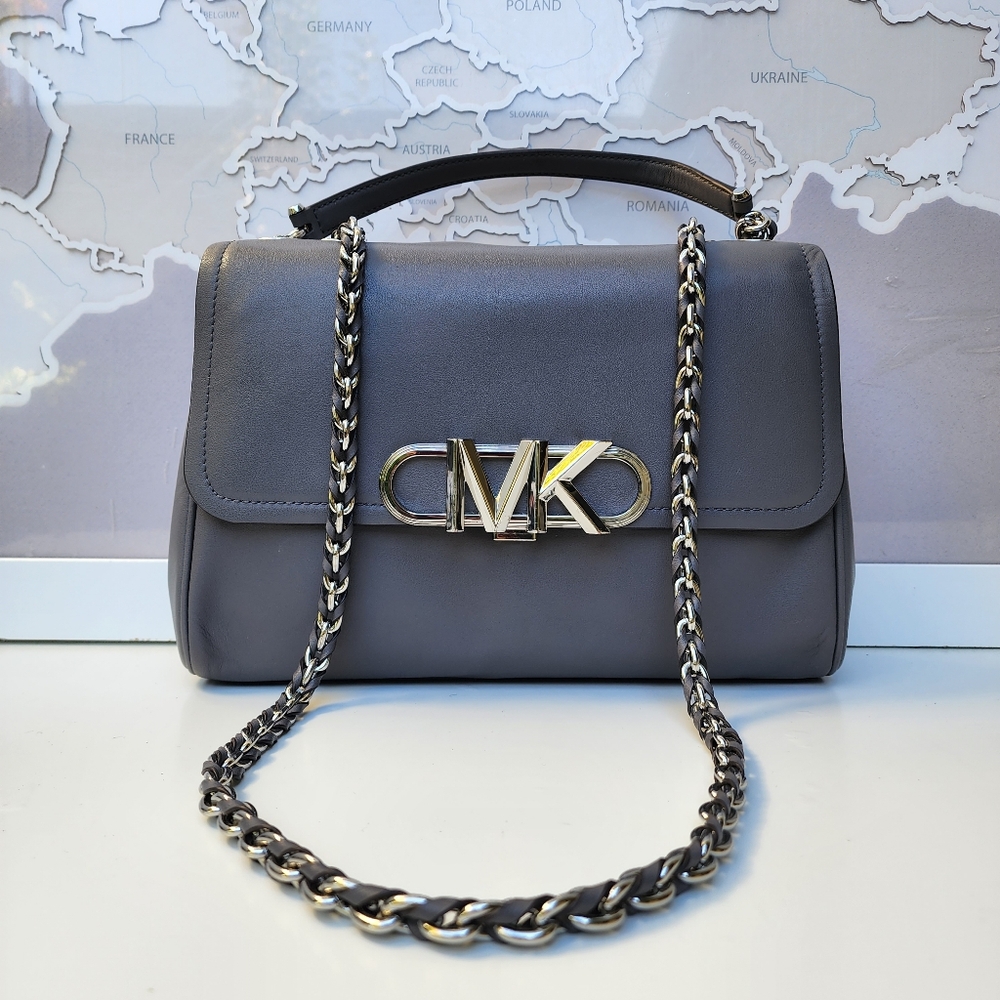 Michael Kors Parker Extra Large Convertible Chain Shoulder Bag Grey